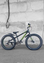 Гірський велосипед Hammer JUPITER FATBIKE чорно-зелений колеса 24''
