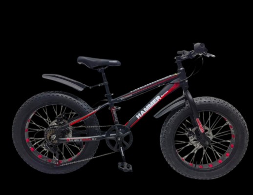 Гірський велосипед S800 HAMMER EXTRIME чорно-червоний колеса 20’’х4,0 алюмінієва рама 11’’