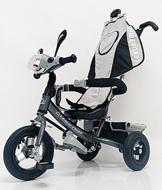 Велосипед дитячий триколісний WS862AW-M Сірий (світиться фара)колесо 8/10