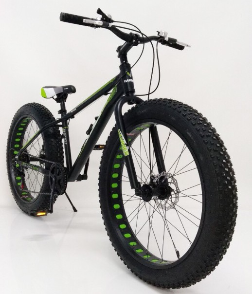 Гірський велосипед S800 HAMMER EXTRIME чорно-зелений колеса 26’’х4,0 алюмінієва рама 17’’