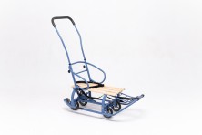 Санки дитячі Патріот фіолетові з механізмом висувних колісних шасі