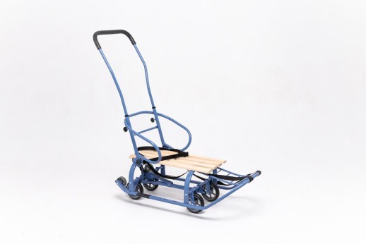 Санки дитячі Патріот фіолетові з механізмом висувних колісних шасі