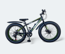 Гірський велосипед S800 HAMMER EXTRIME чорно-зелений колеса 24’’х4,0 алюмінієва рама 15’’