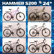 Гірський велосипед Hammer NEW S200 чорно-червоний колеса 24'' покришка GST JET ARMOR рама 14'' промпідшипник