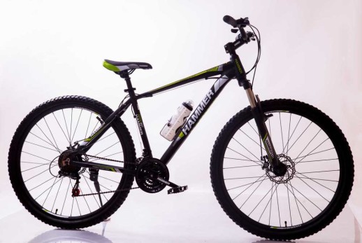 Гірський велосипед S200 HAMMER чорно-зелений колеса 29’’х2,25 рама 19’’