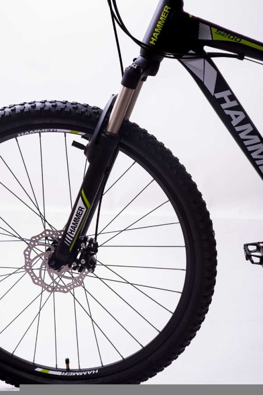 Гірський велосипед S200 HAMMER чорно-зелений колеса 29’’х2,25 рама 19’’