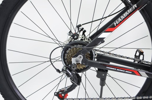 Гірський велосипед S200 HAMMER чорно-червоний колеса 29’’х2,25 рама 19’’