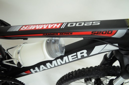 Гірський велосипед S200 HAMMER чорно-червоний колеса 20''х2,25, рама 12''