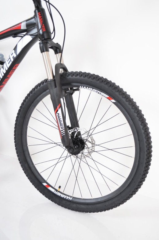 Гірський велосипед S200 HAMMER чорно-червоний колеса 26’’х2,25 рама 17’’