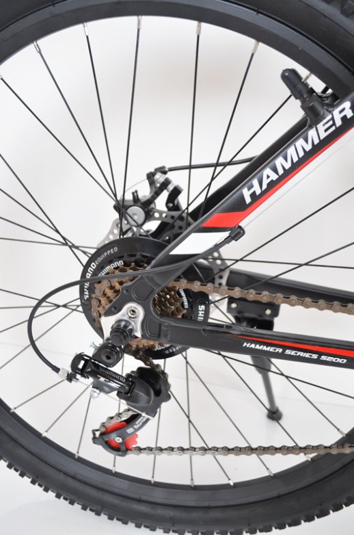 Гірський велосипед S200 HAMMER чорно-червоний колеса 26’’х2,25 рама 17’’