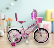 Велосипед двоколісний дитячий RUEDA 1603B рожевий з багажником 